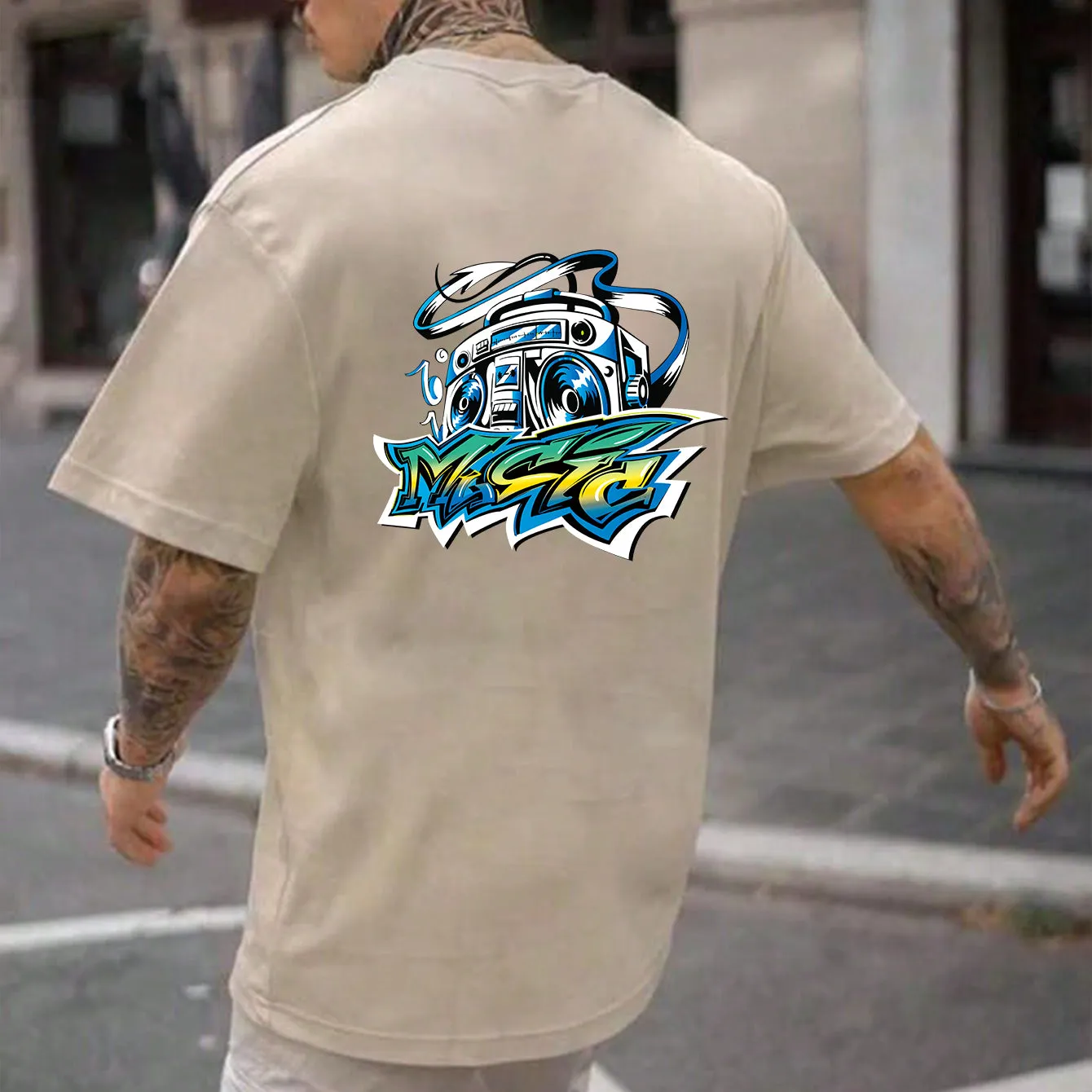 NOVAROPA™ Music Print Men's Cotton T-shirt sold by Shopnova product image thumbnail 3