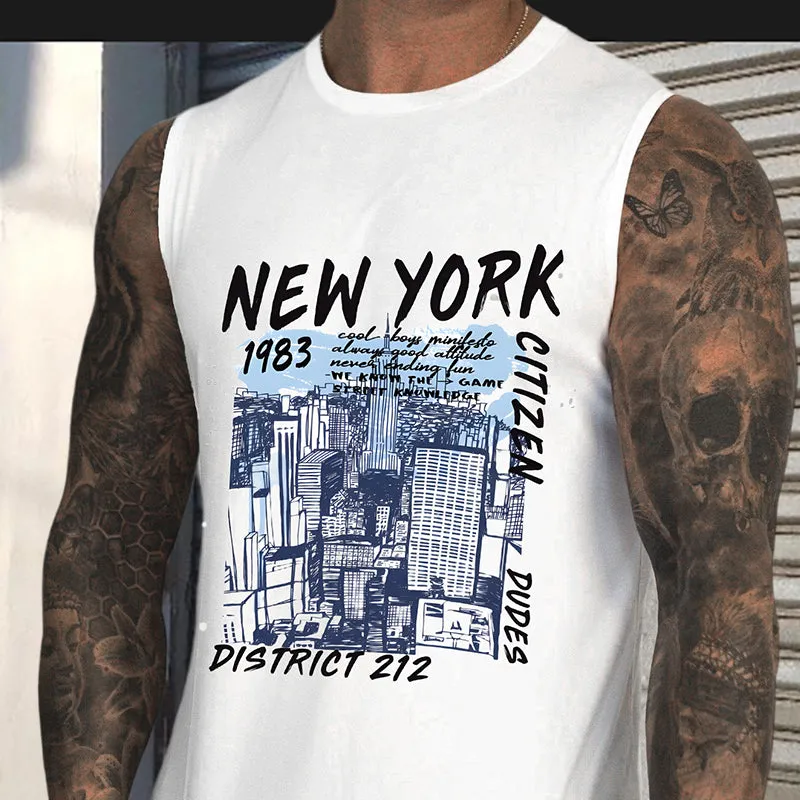 Men's New York City Print Tank Top-C sold by Shopnova product image thumbnail 2