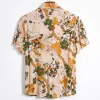 Cotton And Linen Printed Pocket Button-down Shirt sold by Shopnova