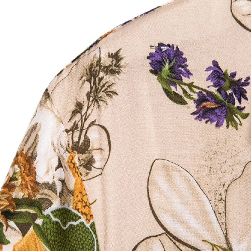 Cotton And Linen Printed Pocket Button-down Shirt sold by Shopnova product image thumbnail 5