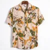 Cotton And Linen Printed Pocket Button-down Shirt sold by Shopnova