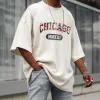 Chicago Graphic Print Loose Men's Short Sleeve T-Shirt sold by Shopnova