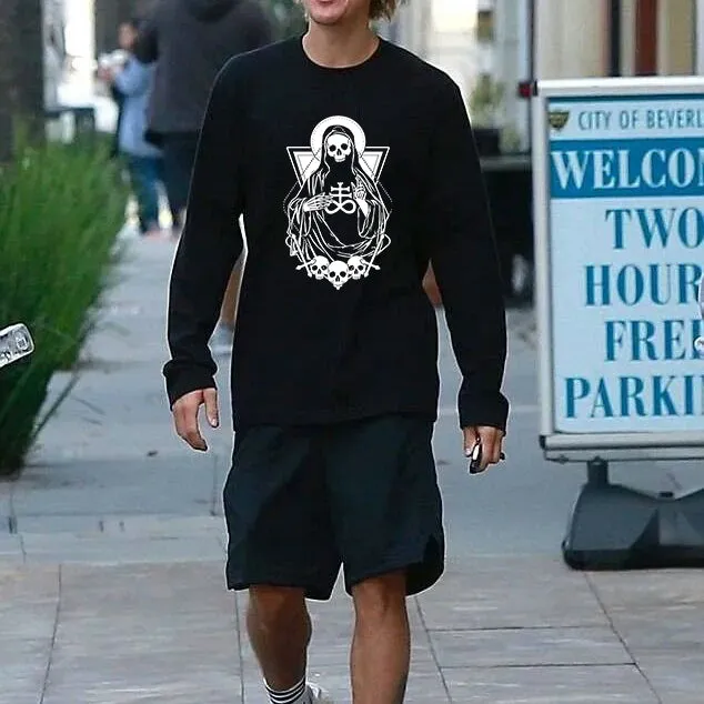 Skull Print Men's Cotton Black T-shirt 220GSM-B sold by Shopnova product image thumbnail 2