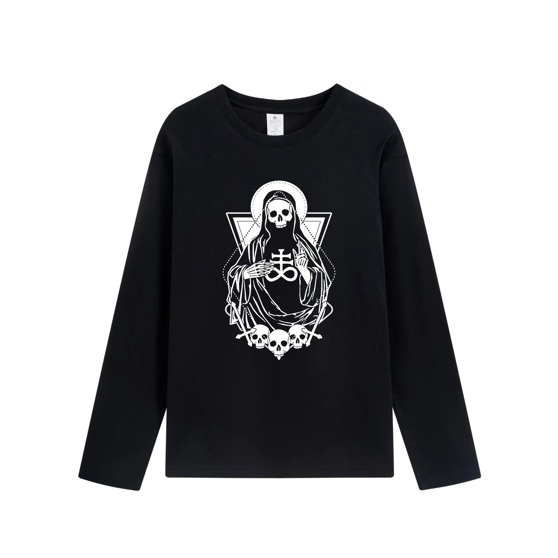 Skull Print Men's Cotton Black T-shirt 220GSM-B sold by Shopnova product image thumbnail 3