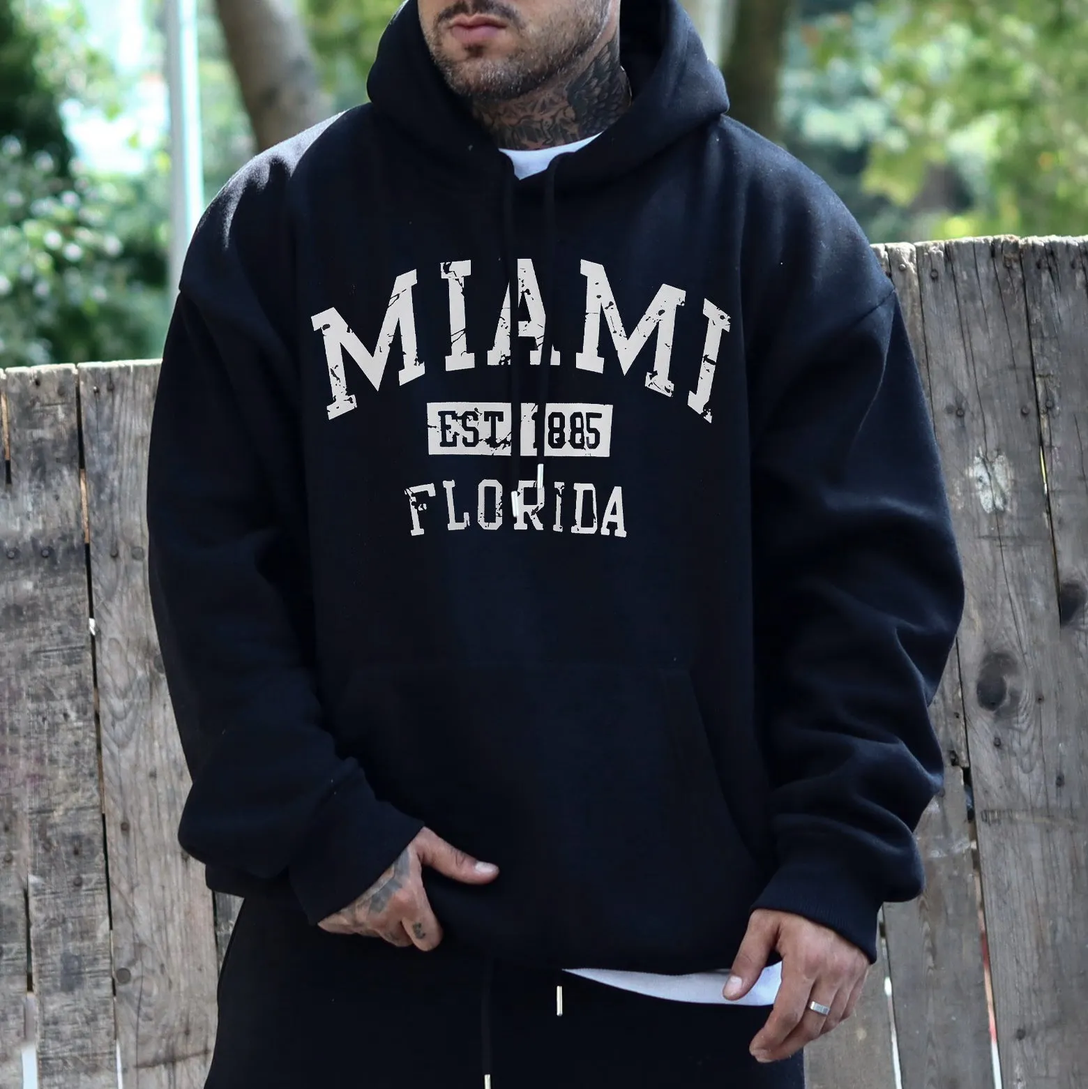Miami Men's Casual Streestwear Hoodies sold by Shopnova product image thumbnail 2