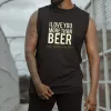 Beer Alphabet Graphic Print Casual Loose Men's Tank Top sold by Shopnova
