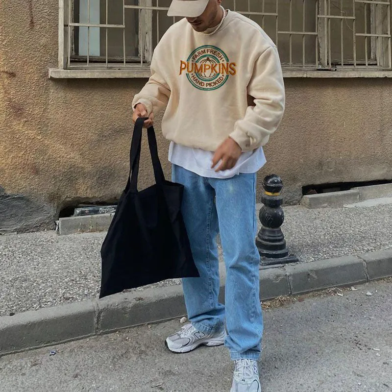 Pumpkins Graphic Print Men's Fleece Sweatshirt 410g sold by Shopnova product image thumbnail 3