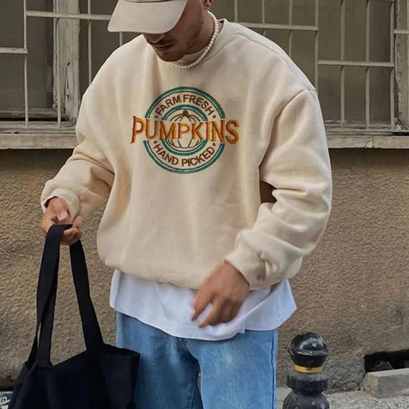 Pumpkins Graphic Print Men's Fleece Sweatshirt 410g sold by Shopnova product image thumbnail 2