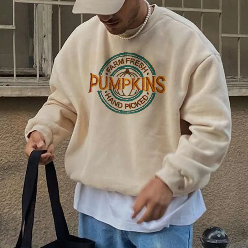 Pumpkins Graphic Print Men's Fleece Sweatshirt 410g sold by Shopnova