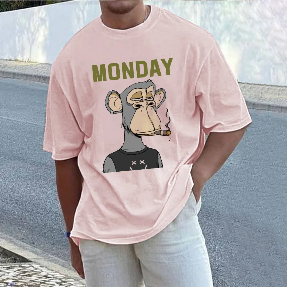 Monday Alphabet Graphic Print Men's T-Shirt sold by Shopnova
