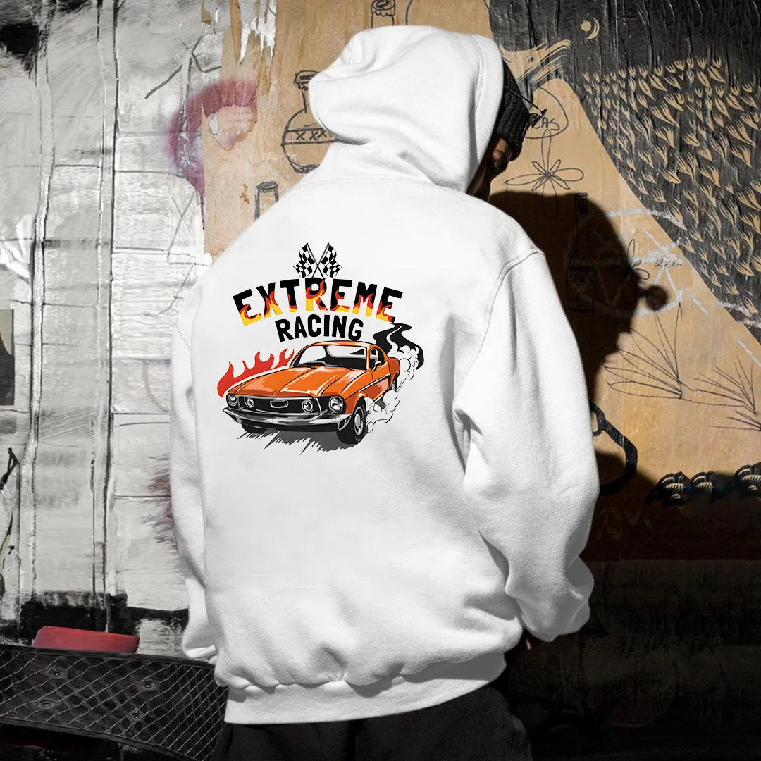 Racing Graphic Print Men's Fleeced Hoodie sold by Shopnova