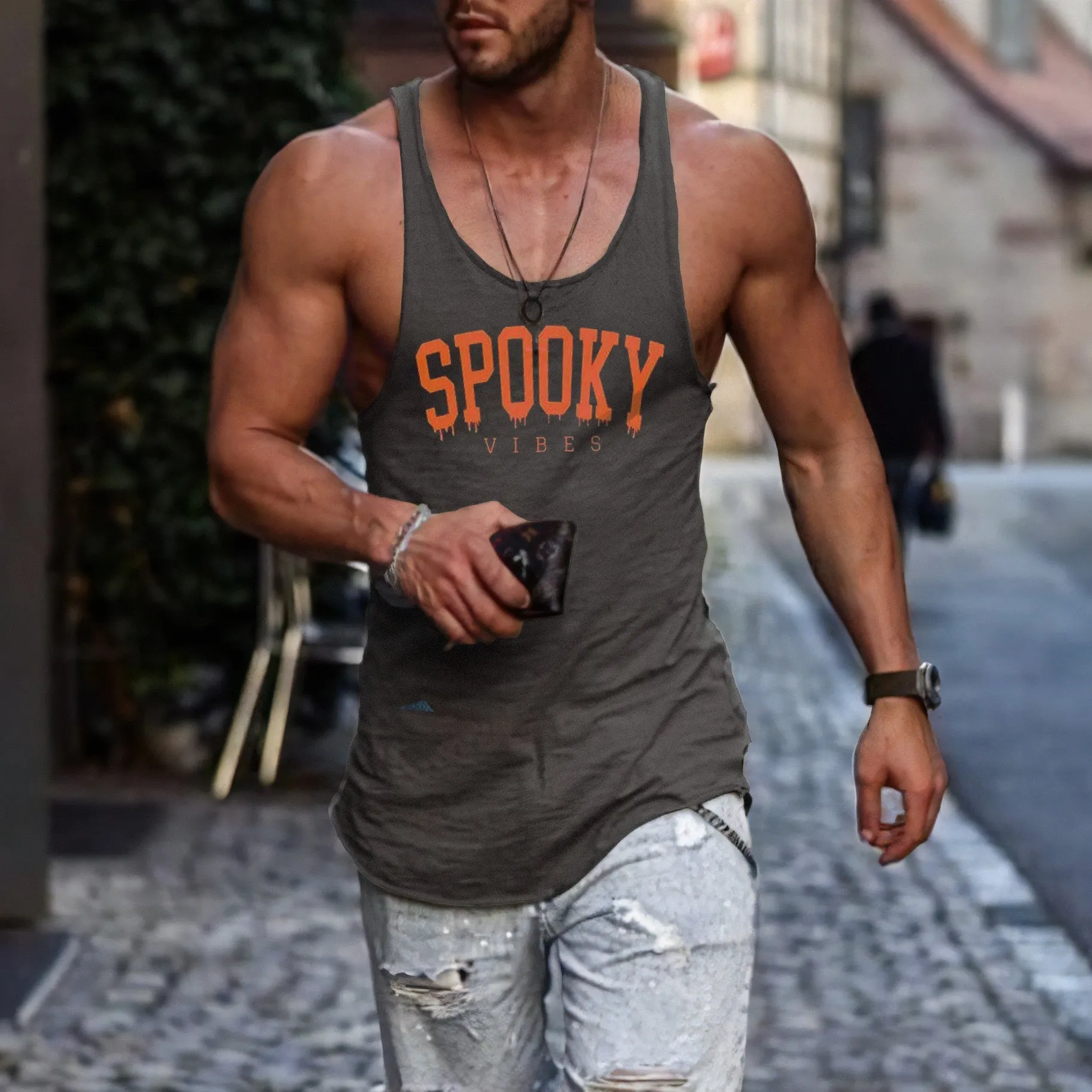 Alphabet Graphic Print Casual Men's Tank Top sold by Shopnova