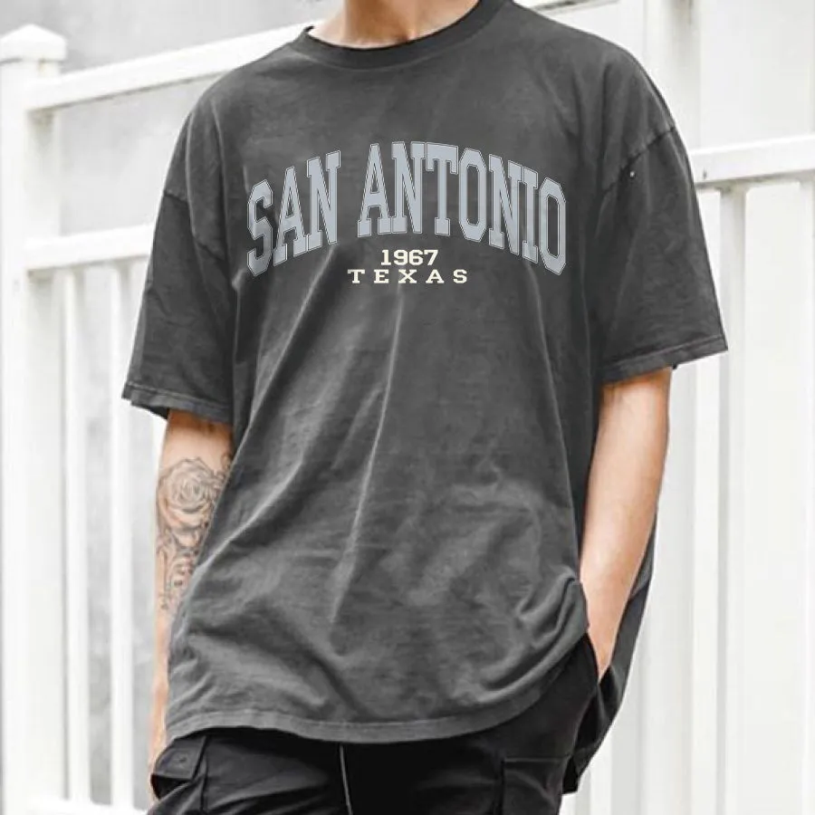 San Antonio Men's Summer Oversized T-Shirts sold by Shopnova