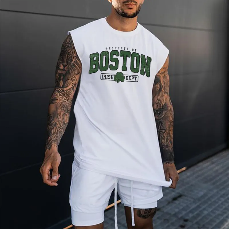 Boston Men's Fashion Tank Tops sold by Shopnova