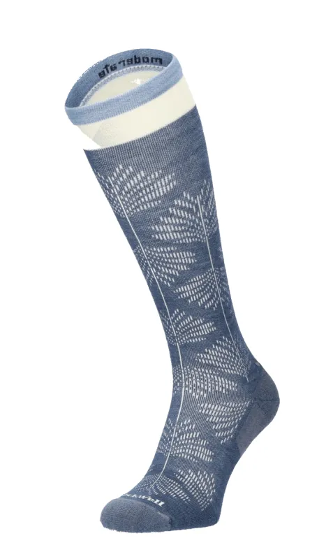 Full Floral Women Moderate Compression Socks Denim sold by Sockwell