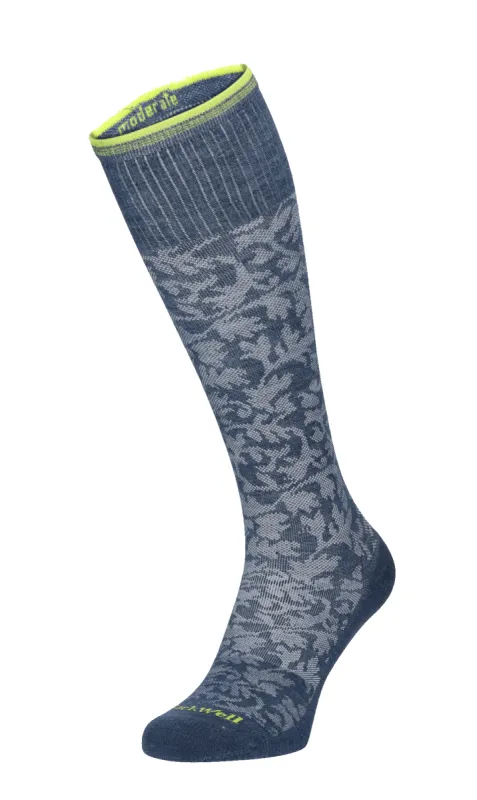 Damask Women Moderate Compression Socks Denim sold by Sockwell
