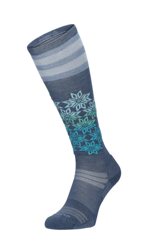 Powder Day Women Moderate Compression Ski Socks Denim sold by Sockwell