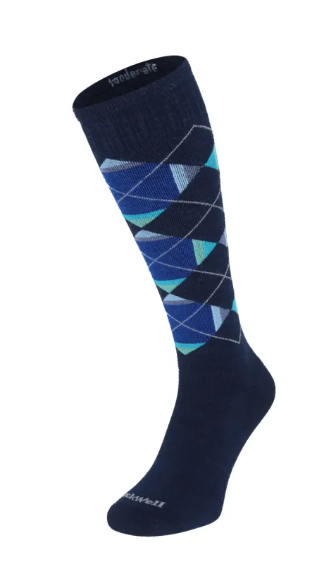 Prism Argyle Men Moderate Compression Socks Navy sold by Sockwell