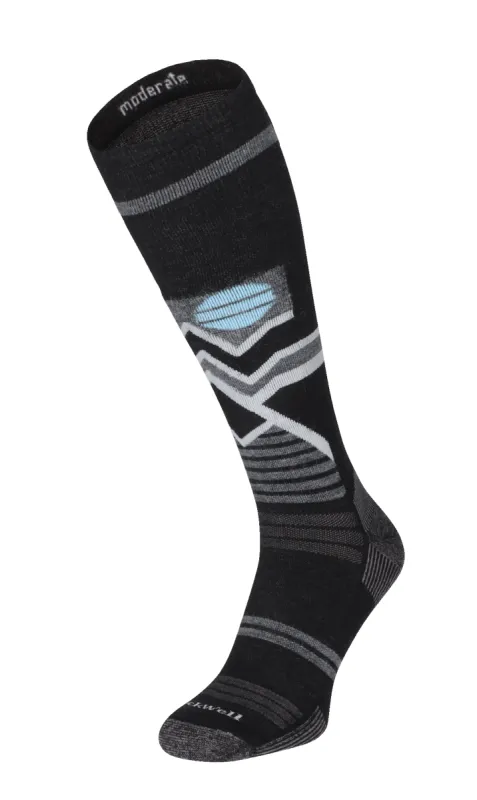 Snow Peak Men Moderate Compression Ski Socks Black sold by Sockwell