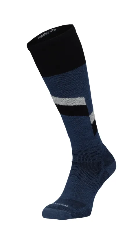Steep Medium Men Moderate Compression Ski Socks Denim sold by Sockwell