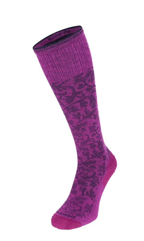 Damask Women Moderate Compression Socks Violet sold by Sockwell