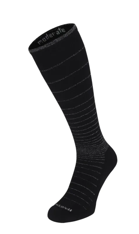 Circulator Women Moderate Compression Socks Black Sparkle sold by Sockwell