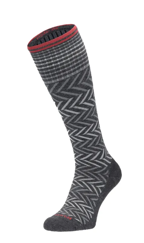 Chevron Women Moderate Compression Socks Charcoal sold by Sockwell