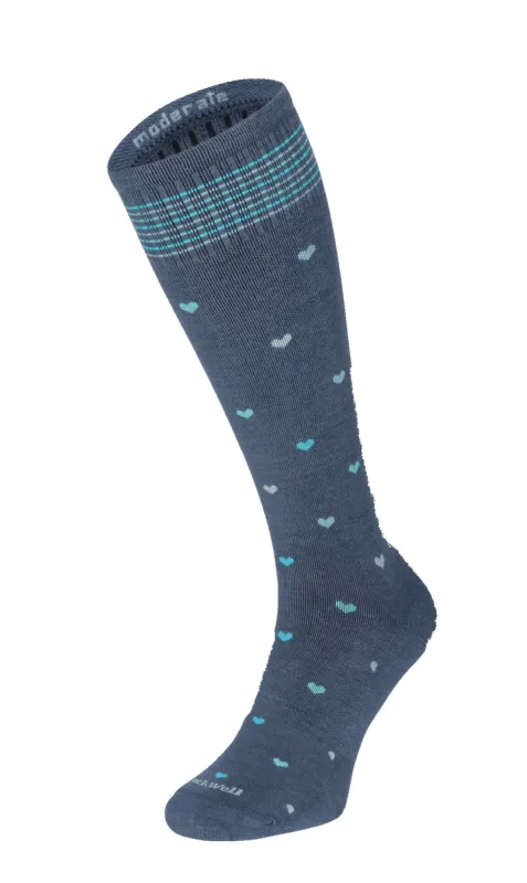 Full Heart Women Moderate Compression Socks Denim sold by Sockwell