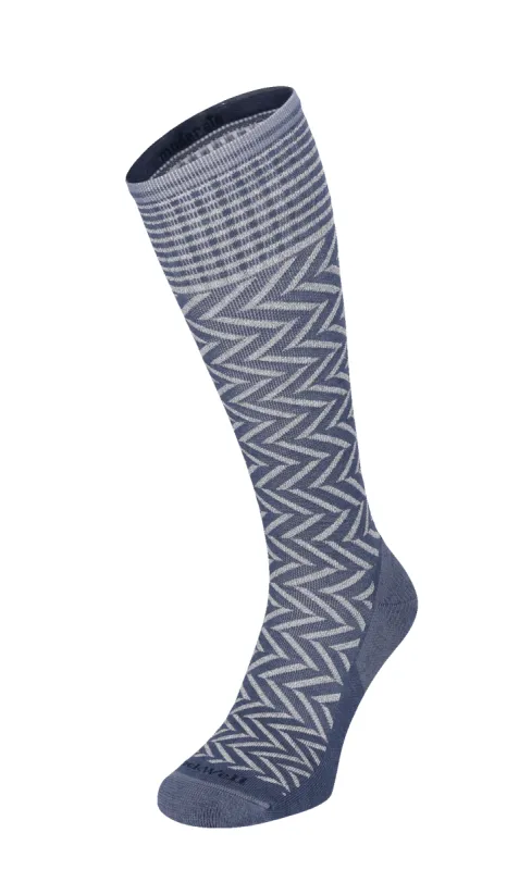 Chevron Women Moderate Compression Socks Denim Sparkle sold by Sockwell