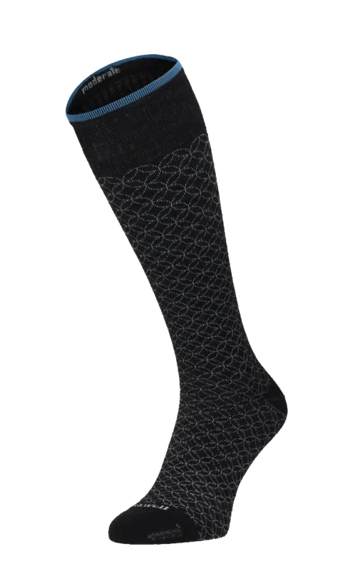Featherweight Fancy Women Moderate Compression Socks Black Multi sold by Sockwell