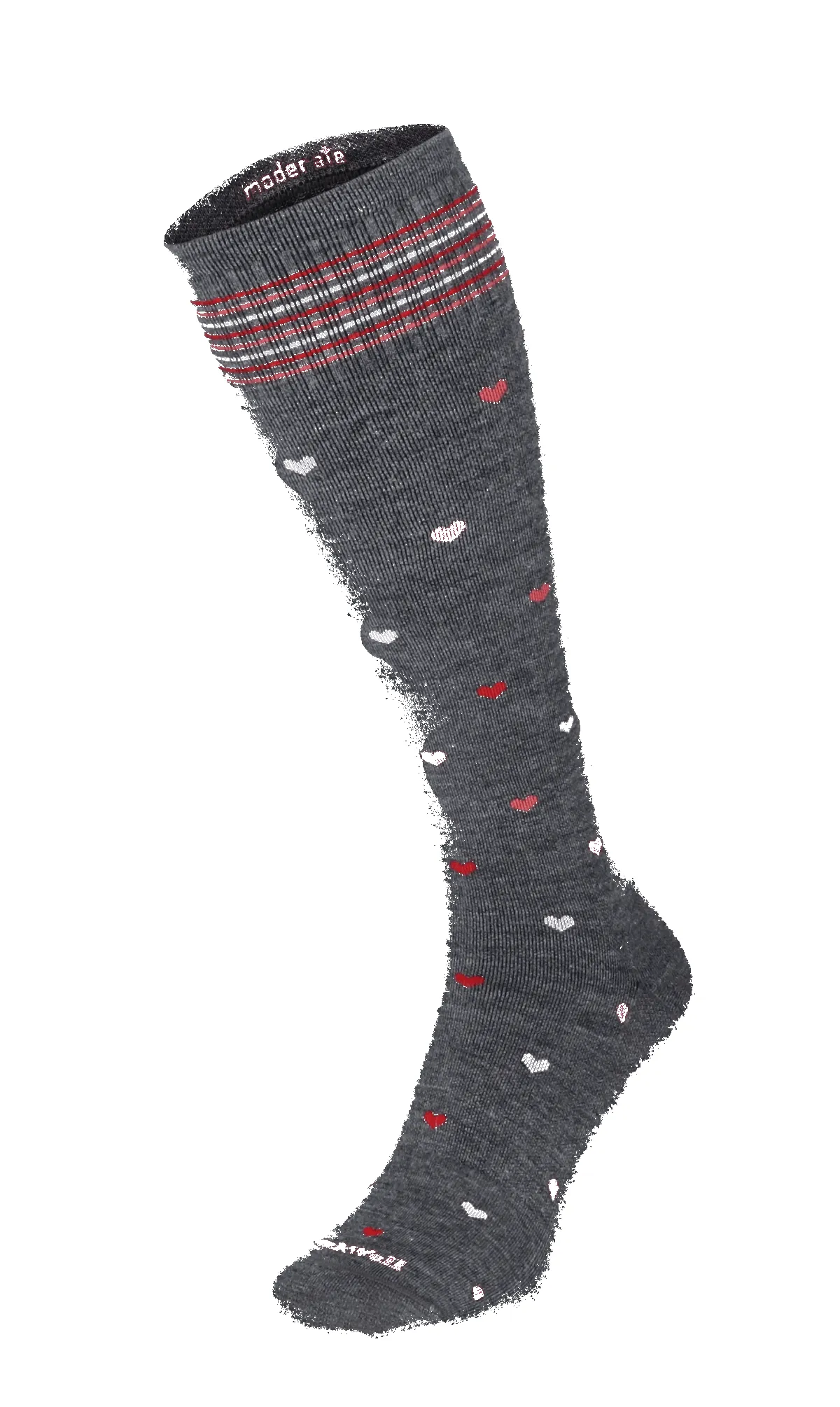 Full Heart Women Moderate Compression Socks Charcoal sold by Sockwell