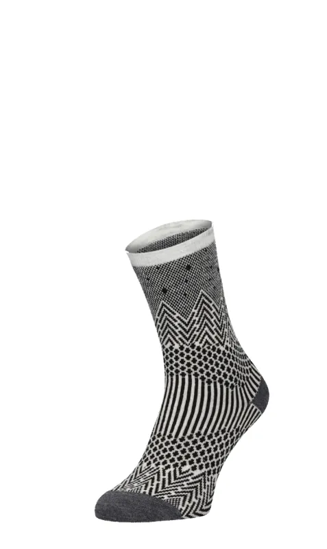 Mountain Jaquard Women’s Socks Black Simmer sold by Sockwell