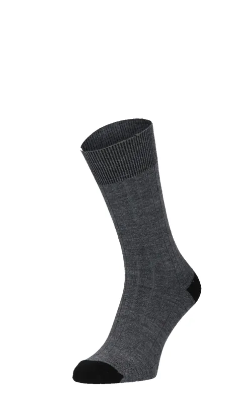 Chelsea Rib Men’s Socks Charcoal sold by Sockwell