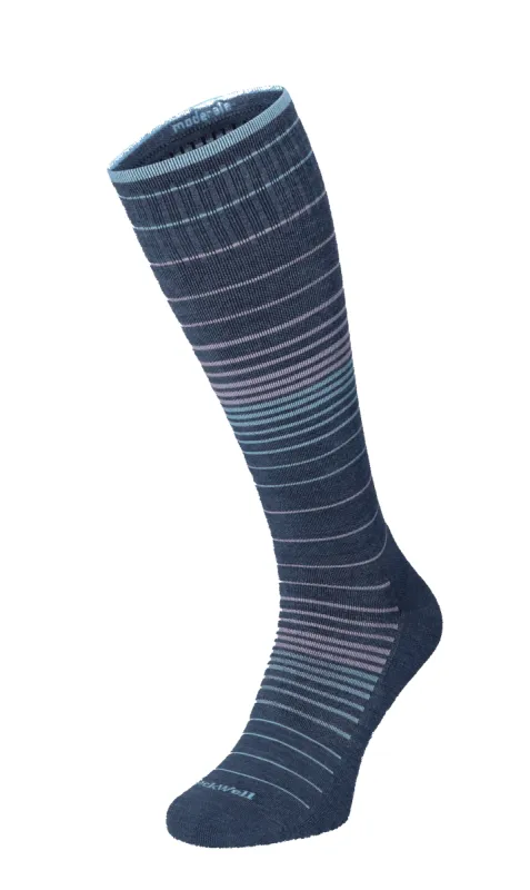 Full Stripe Women Moderate Compression Socks Denim sold by Sockwell