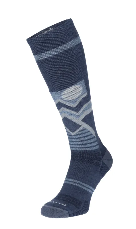 Snow Peak Men Moderate Compression Ski Socks Denim sold by Sockwell