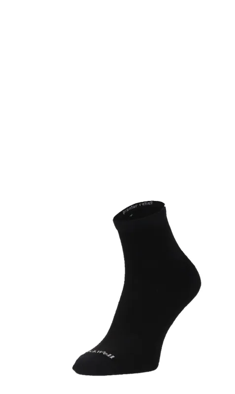 Plantar Ease Quarter Women Heel Spur Socks Black Solid sold by Sockwell
