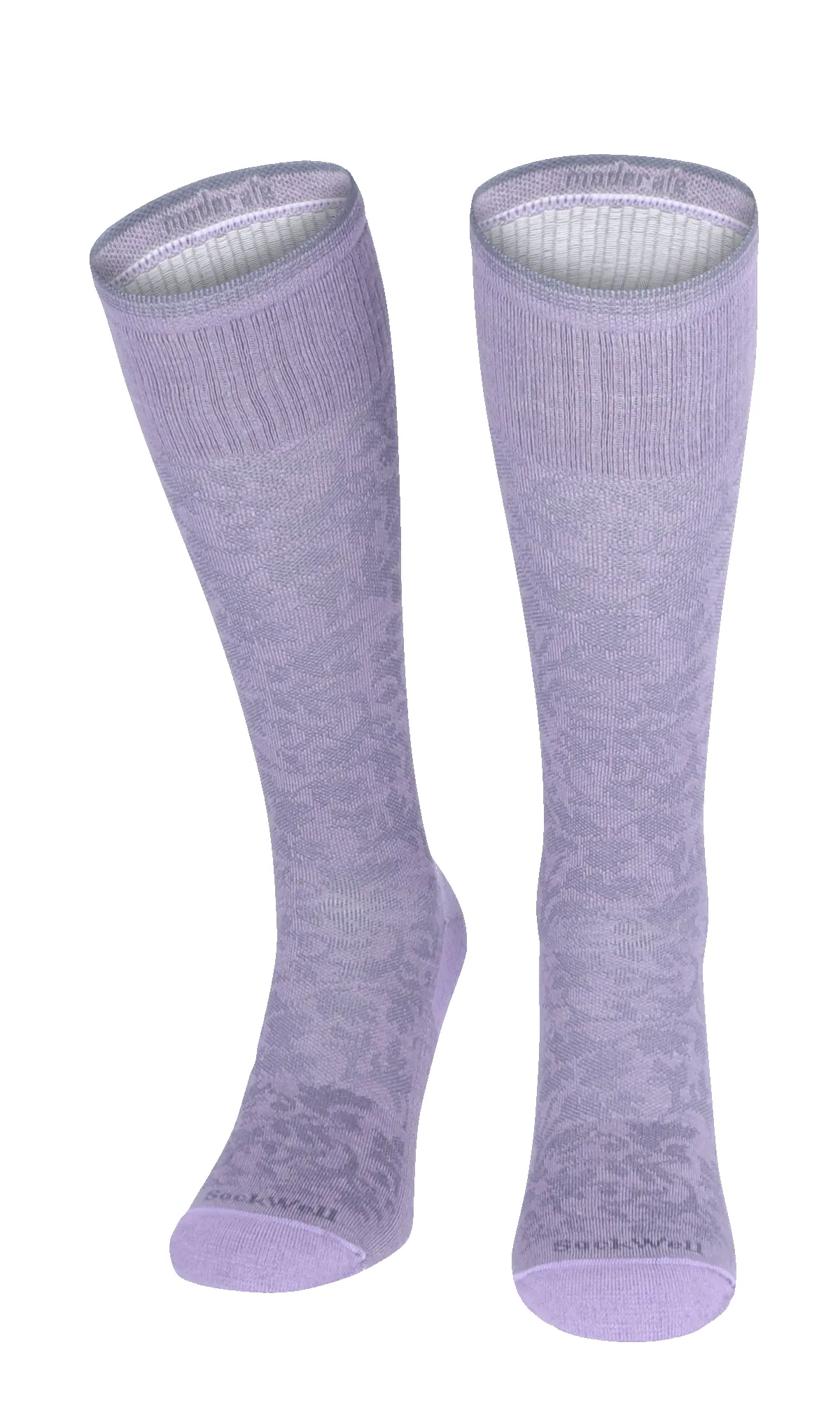 Damask Women Moderate Compression Socks Lavender sold by Sockwell product image thumbnail 2