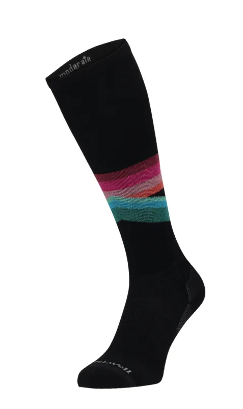 Rainbow Racer UL Women Moderate Compression Ski Sock Black sold by Sockwell