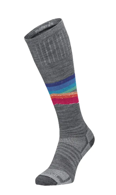 Rainbow Racer UL Women Moderate Compression Ski Socks Grey sold by Sockwell