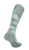 Block Print Women Moderate Compression Socks Juniper sold by Sockwell