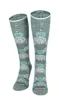 Block Print Women Moderate Compression Socks Juniper sold by Sockwell