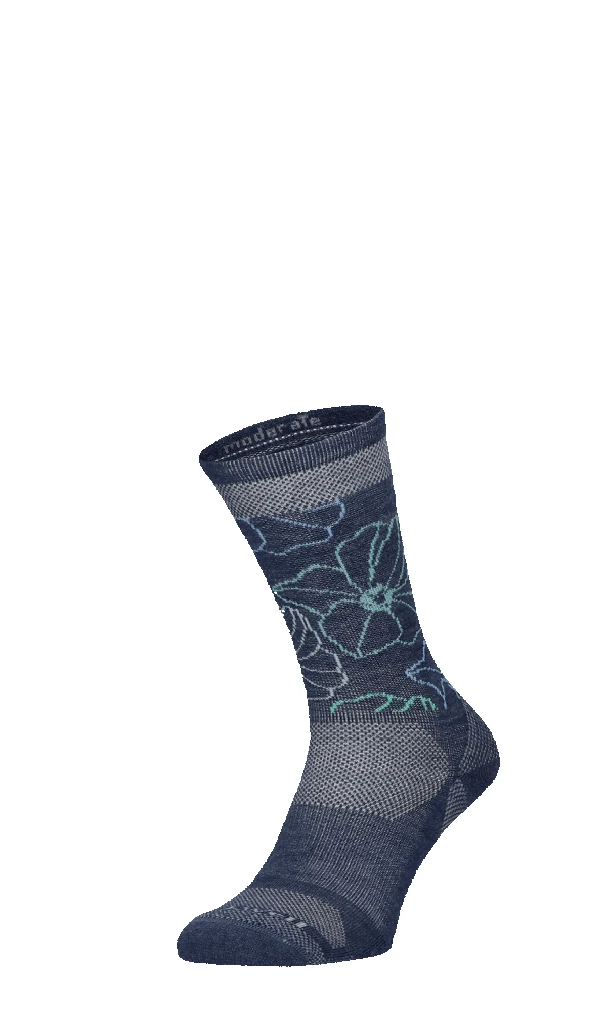 Petal Power Crew Women Compression Hiking Socks Denim sold by Sockwell