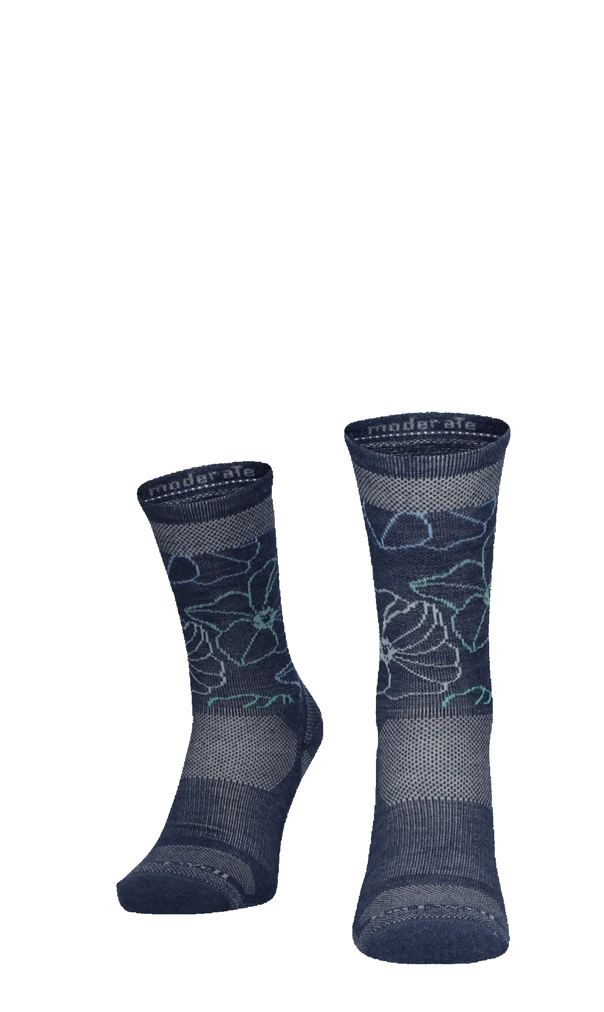 Petal Power Crew Women Compression Hiking Socks Denim sold by Sockwell product image thumbnail 2