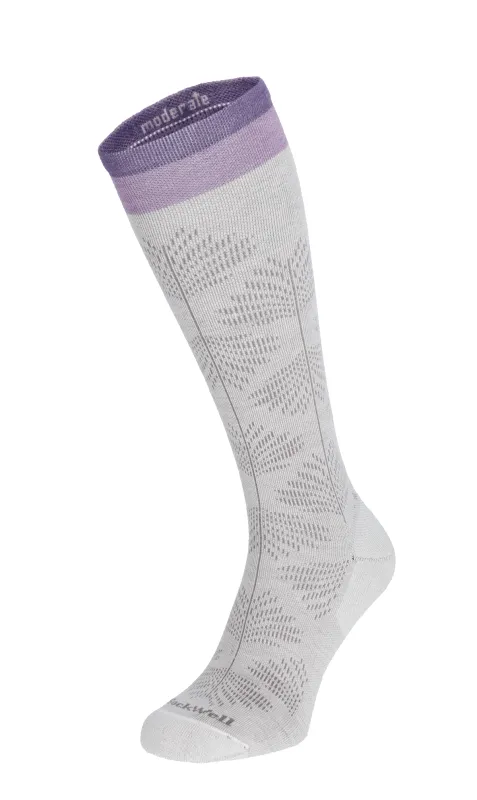 Full Floral Women Moderate Compression Socks Natural sold by Sockwell