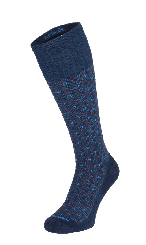 Entwined Men Moderate Compression Socks Navy sold by Sockwell