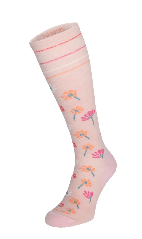 Field Flower Women Moderate Compression Socks Rose sold by Sockwell