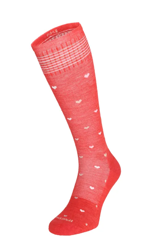 Full Heart Women Moderate Compression Socks Poppy sold by Sockwell