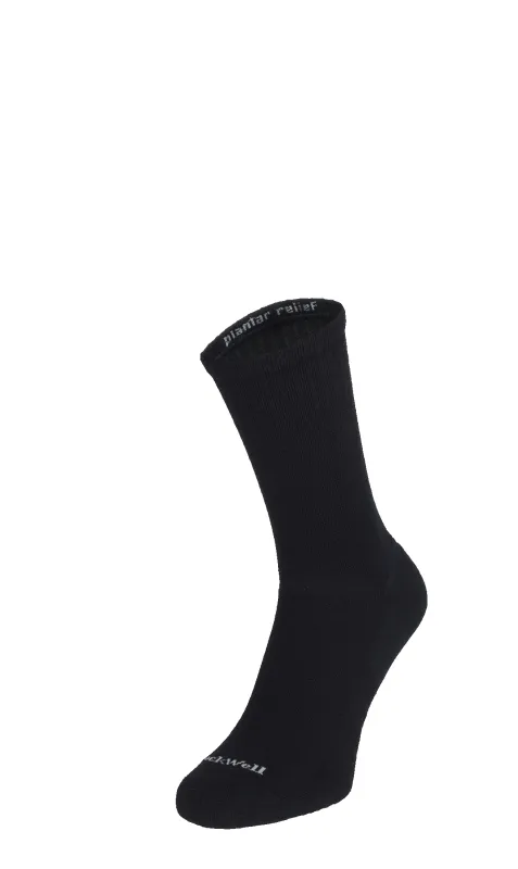 Plantar Cush Crew II Men Heel Spur Socks Black Solid sold by Sockwell