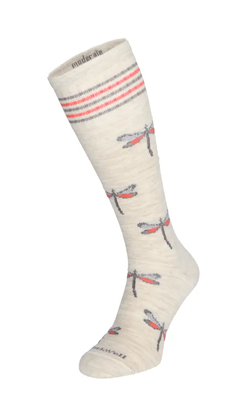 Dragonfly Women Moderate Compression Socks Barley sold by Sockwell