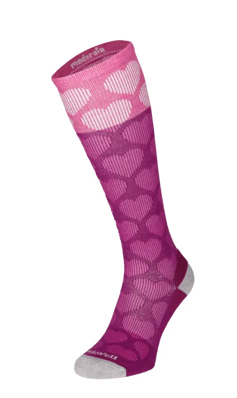 Heart Throb Women Moderate Compression Socks Violet sold by Sockwell